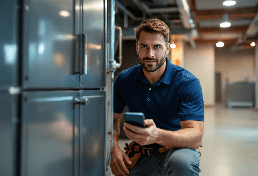 Service professional using Shipshape to scan home equipment