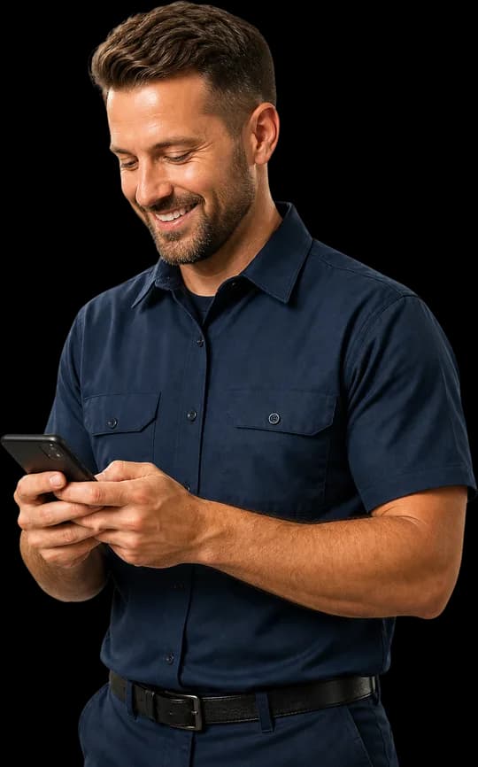 Service pro using the Shipshape app on a Home Health Score visit